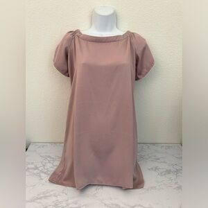 Forever 21 Short Sleeve Tunic Top Dress Womens M Pink Pullover Blouse​​